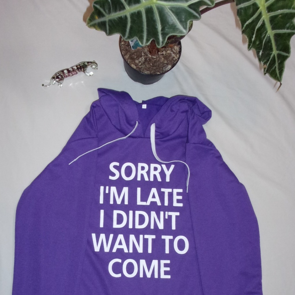 Purple XL Pull String Hoodie
